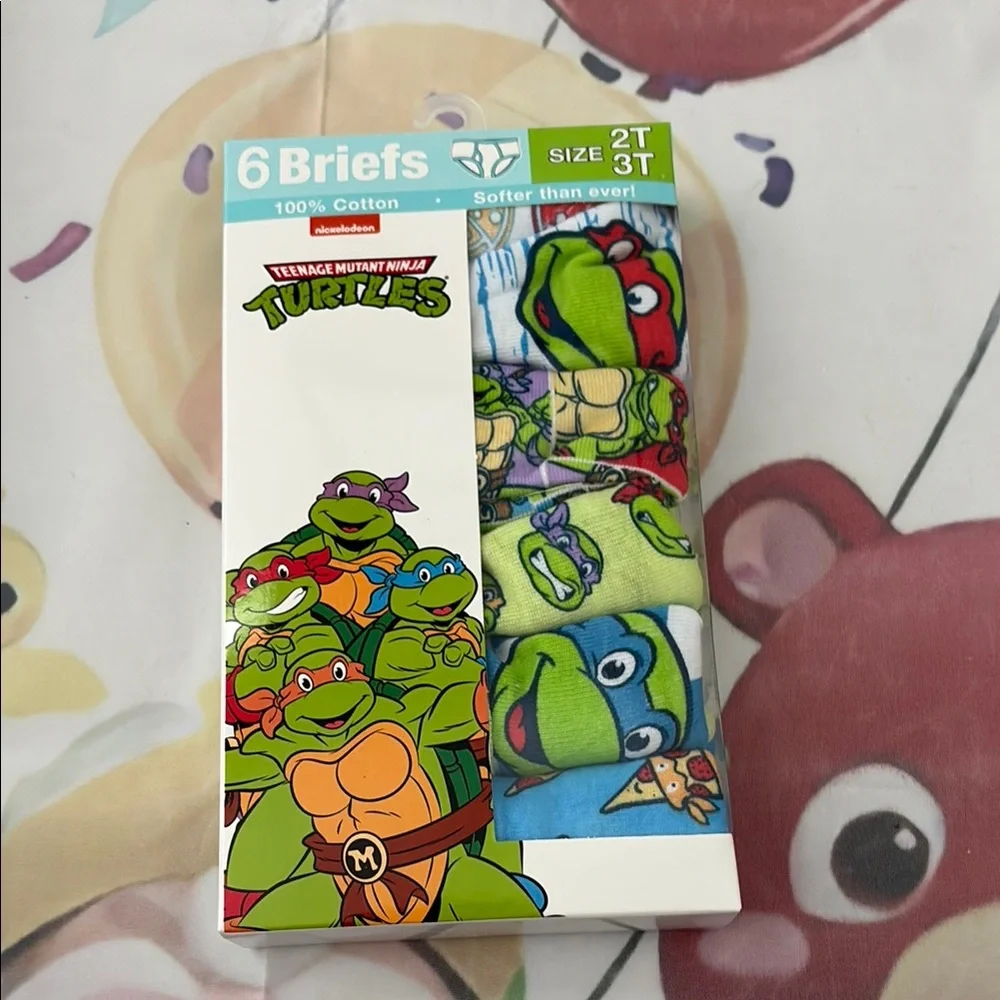 NWT set of 6 boys underwear sz 2T/3T ninja turtle 1587